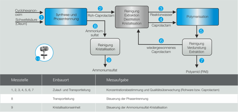 Application example caprolactam production Liquisonic